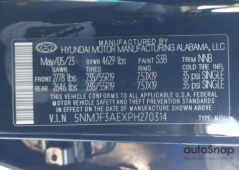 2023 Hyundai Tucson Sel from USA, damaged, VIN 5NMJF3AEXPH270314